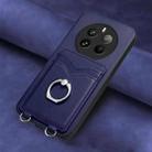 For Realme P1 Pro 5G R20 Ring Card Holder Phone Case(Blue) - 2