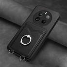 For Realme 12+ 5G India / P1 5G India R20 Ring Card Holder Phone Case(Black) - 2