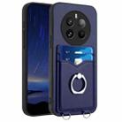 For Realme 12+ 5G India / P1 5G India R20 Ring Card Holder Phone Case(Blue) - 1