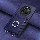 For Realme 12+ 5G India / P1 5G India R20 Ring Card Holder Phone Case(Blue) - 2
