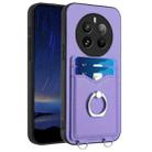 For Realme Narzo 70 Pro 5G R20 Ring Card Holder Phone Case(Purple) - 1