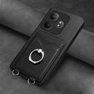 For Realme GT Neo6 SE R20 Ring Card Holder Phone Case(Black) - 2