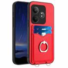 For Realme GT Neo6 SE R20 Ring Card Holder Phone Case(Red) - 1