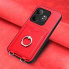 For Realme GT Neo6 SE R20 Ring Card Holder Phone Case(Red) - 2