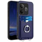 For Realme GT Neo6 SE R20 Ring Card Holder Phone Case(Blue) - 1