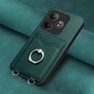 For Realme GT Neo6 SE R20 Ring Card Holder Phone Case(Green) - 2