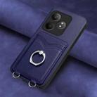 For Realme GT Neo6 / GT 6T 5G R20 Ring Card Holder Phone Case(Blue) - 2