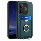 For Realme GT Neo6 / GT 6T 5G R20 Ring Card Holder Phone Case(Green) - 1