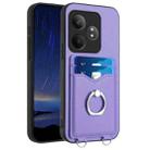 For Realme GT Neo6 / GT 6T 5G R20 Ring Card Holder Phone Case(Purple) - 1