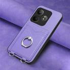 For Realme GT Neo6 / GT 6T 5G R20 Ring Card Holder Phone Case(Purple) - 2