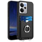 For Realme 14 R20 Ring Card Holder Phone Case(Black) - 1