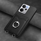 For Realme 14 R20 Ring Card Holder Phone Case(Black) - 2