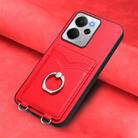 For Realme 14 R20 Ring Card Holder Phone Case(Red) - 2