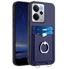 For Realme 14 R20 Ring Card Holder Phone Case(Blue) - 1