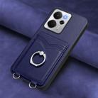 For Realme 14 R20 Ring Card Holder Phone Case(Blue) - 2