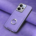 For Realme 14 R20 Ring Card Holder Phone Case(Purple) - 2