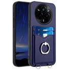 For Realme 14 Pro R20 Ring Card Holder Phone Case(Blue) - 1