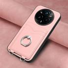 For Realme 14 Pro+ R20 Ring Card Holder Phone Case(Pink) - 2