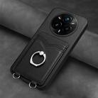 For Realme 14 Pro+ R20 Ring Card Holder Phone Case(Black) - 2