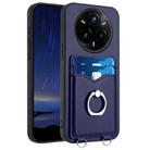 For Realme 14 Pro+ R20 Ring Card Holder Phone Case(Blue) - 1