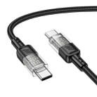 hoco U129 Spirit 1.2m 60W USB-C / Type-C to Type-C Transparent Charging Data Cable(Black) - 1