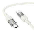 hoco U129 Spirit 1.2m 60W USB-C / Type-C to Type-C Transparent Charging Data Cable(Beige) - 1