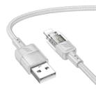 hoco U129 Spirit 1.2m 2.4A USB to 8 Pin Transparent Charging Data Cable(Grey) - 1