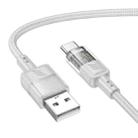 hoco U129 Spirit 1.2m 3A USB to USB-C / Type-C Transparent Charging Data Cable(Grey) - 1