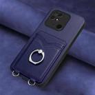 For Xiaomi Redmi 10C R20 Ring Card Holder Phone Case(Blue) - 2