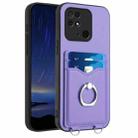 For Xiaomi Redmi 10C R20 Ring Card Holder Phone Case(Purple) - 1