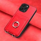 For Xiaomi Redmi 12 4G Global R20 Ring Card Holder Phone Case(Red) - 2