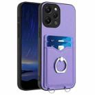 For Xiaomi Redmi 12 4G Global R20 Ring Card Holder Phone Case(Purple) - 1