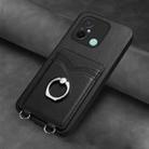 For Xiaomi Redmi 12C / 11A R20 Ring Card Holder Phone Case(Black) - 2