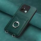 For Xiaomi Redmi 12C / 11A R20 Ring Card Holder Phone Case(Green) - 2