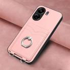 For Xiaomi Redmi 13C 4G Global R20 Ring Card Holder Phone Case(Pink) - 2