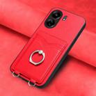 For Xiaomi Redmi 13C 4G Global R20 Ring Card Holder Phone Case(Red) - 2