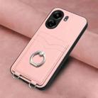 For Xiaomi Poco C65 R20 Ring Card Holder Phone Case(Pink) - 2