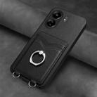 For Xiaomi Poco C65 R20 Ring Card Holder Phone Case(Black) - 2