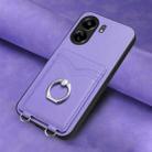 For Xiaomi Poco C65 R20 Ring Card Holder Phone Case(Purple) - 2