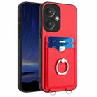 For Xiaomi Redmi 13C 5G / 13R R20 Ring Card Holder Phone Case(Red) - 1