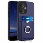 For Xiaomi Redmi 13C 5G / 13R R20 Ring Card Holder Phone Case(Blue) - 1