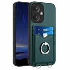 For Xiaomi Redmi 13C 5G / 13R R20 Ring Card Holder Phone Case(Green) - 1