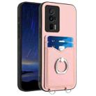 For Xiaomi Redmi K60 / K60 Pro R20 Ring Card Holder Phone Case(Pink) - 1