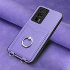 For Xiaomi Redmi K60 / K60 Pro R20 Ring Card Holder Phone Case(Purple) - 2