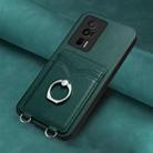 For Xiaomi Poco F5 Pro 5G R20 Ring Card Holder Phone Case(Green) - 2