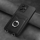 For Xiaomi Redmi Note 12 4G Global R20 Ring Card Holder Phone Case(Black) - 2