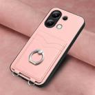 For Xiaomi Redmi Note 13 4G Global R20 Ring Card Holder Phone Case(Pink) - 2