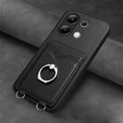 For Xiaomi Redmi Note 13 4G Global R20 Ring Card Holder Phone Case(Black) - 2