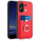 For Xiaomi Redmi Note 13 4G Global R20 Ring Card Holder Phone Case(Red) - 1