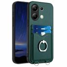 For Xiaomi Redmi Note 13 4G Global R20 Ring Card Holder Phone Case(Green) - 1